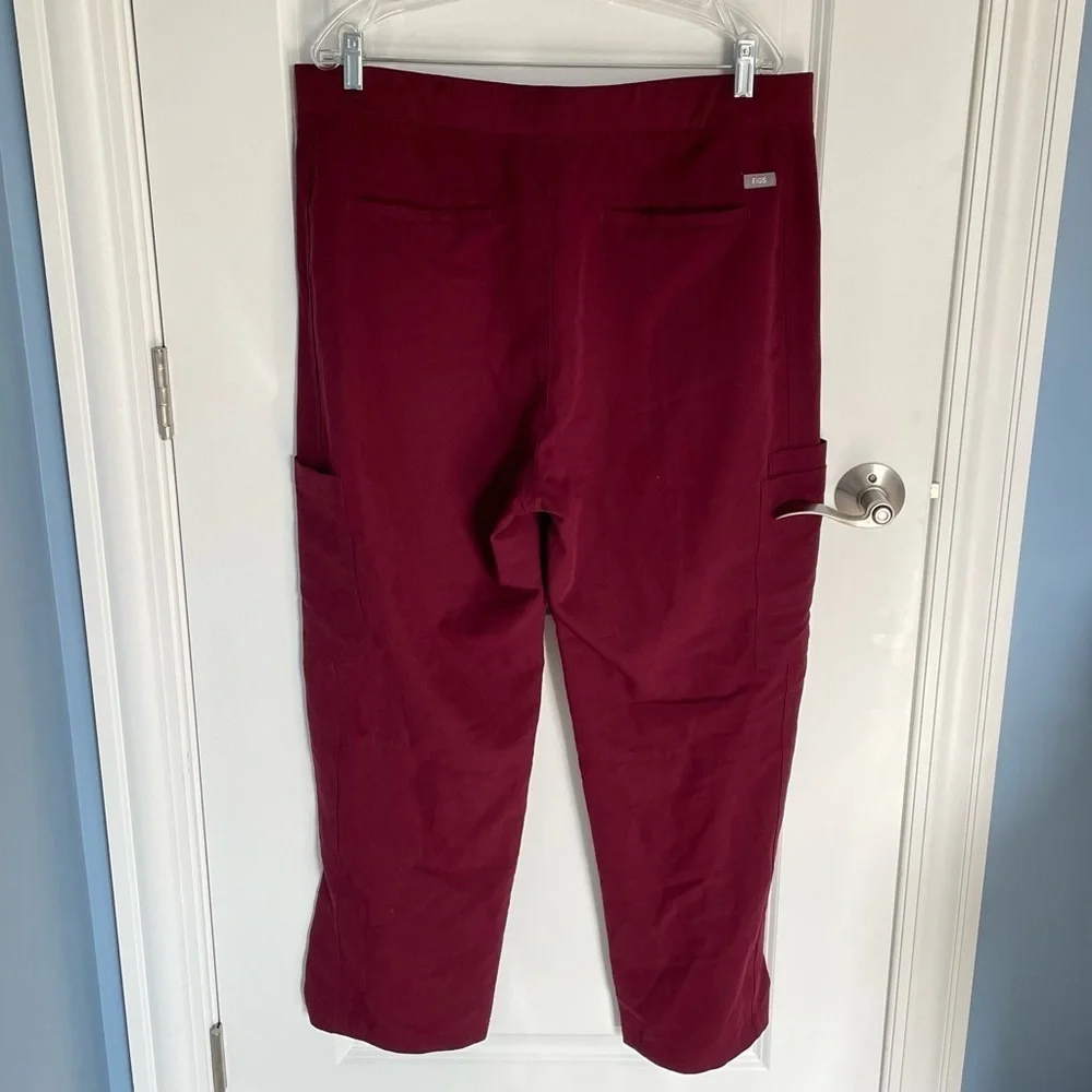 Figs Axim Burgundy Red Cargo Scrub Pants - 35665